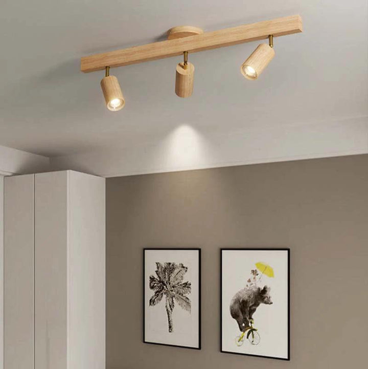 LJUSO – Nordic Wooden Ceiling Spotlight / Modern LED Track Lights ...