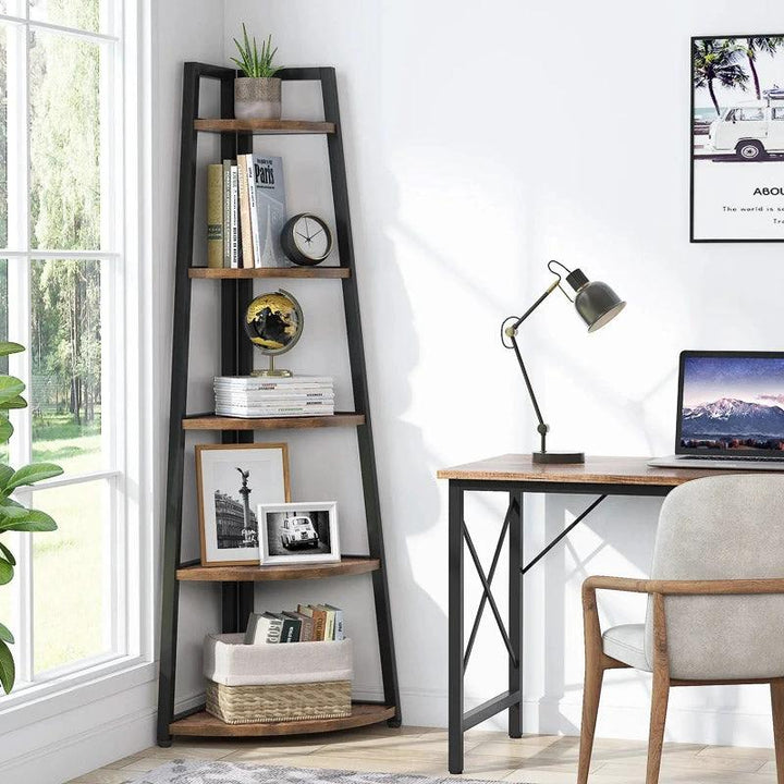 5 Tier Industrial Corner Shelf Unit for Living Room & Kitchen – Nordic ...